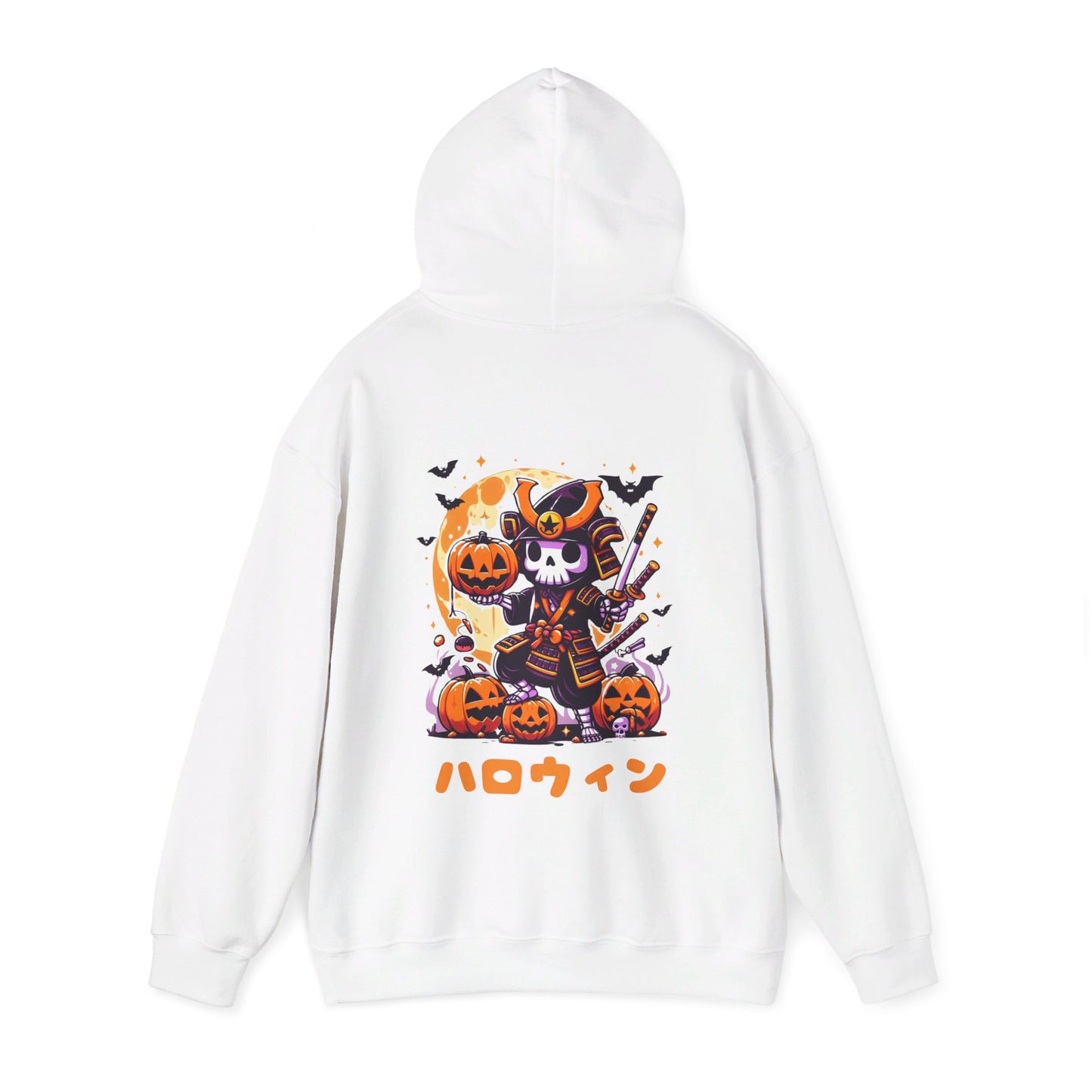 Kawaii Samurai Halloween Hoodie - Anime Skeleton Warrior