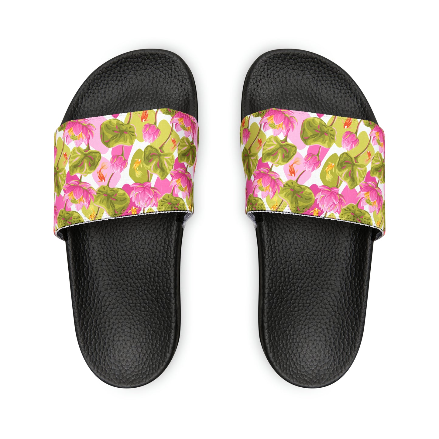 Japanese Koi Fish with Pink Lotus - Women's Sandals