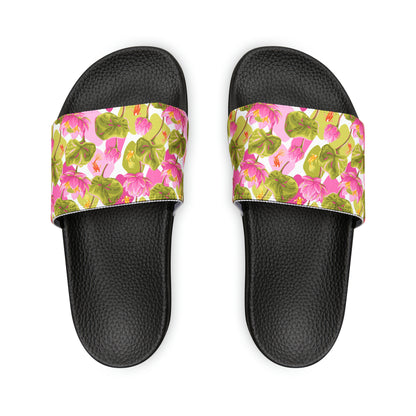 Japanese Koi Fish with Pink Lotus - Women's Sandals