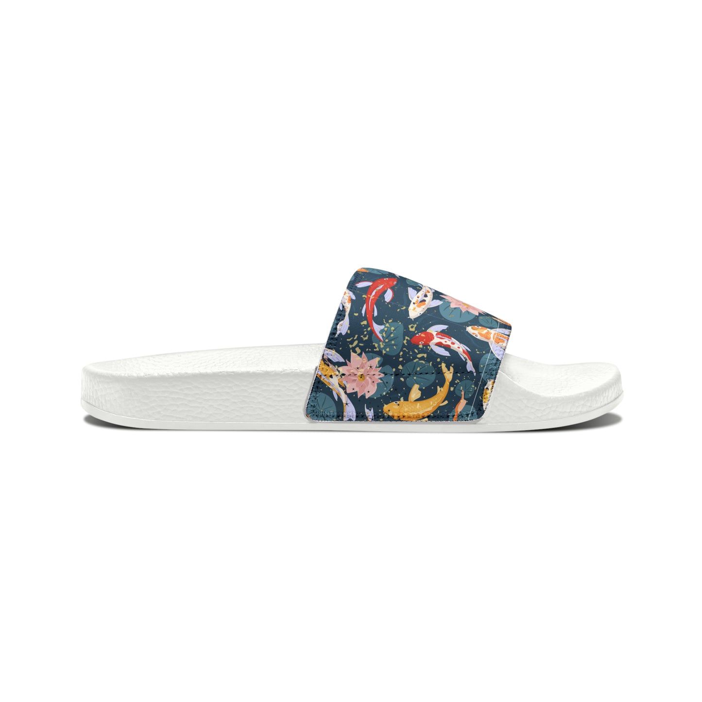 Japanese Koi Fish & Flower with gold flakes - Women's Sandals