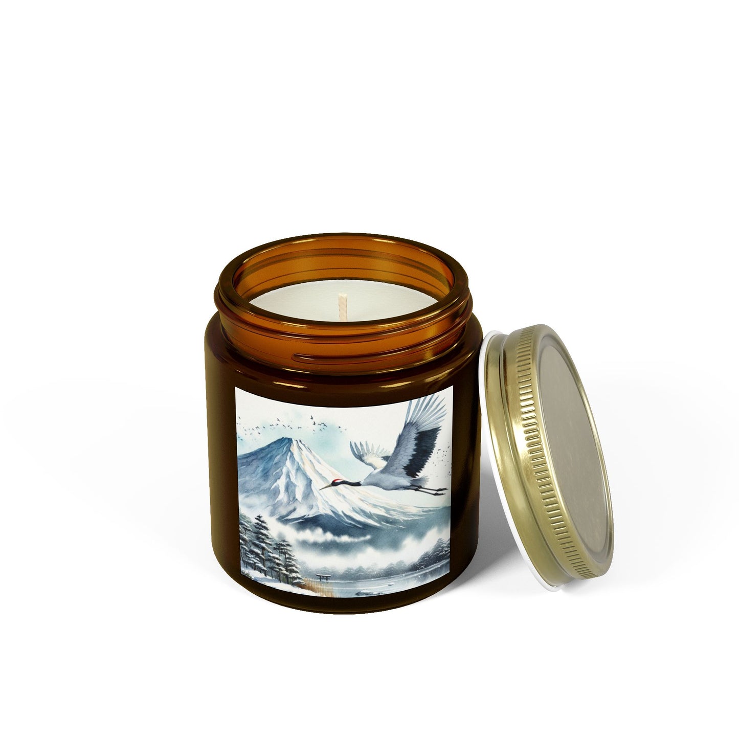 Mt. Fuji Crane Candle - Hand-Poured Scented Candle