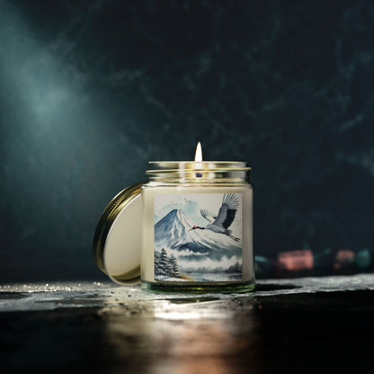 Mt. Fuji Crane Candle - Hand-Poured Scented Candle