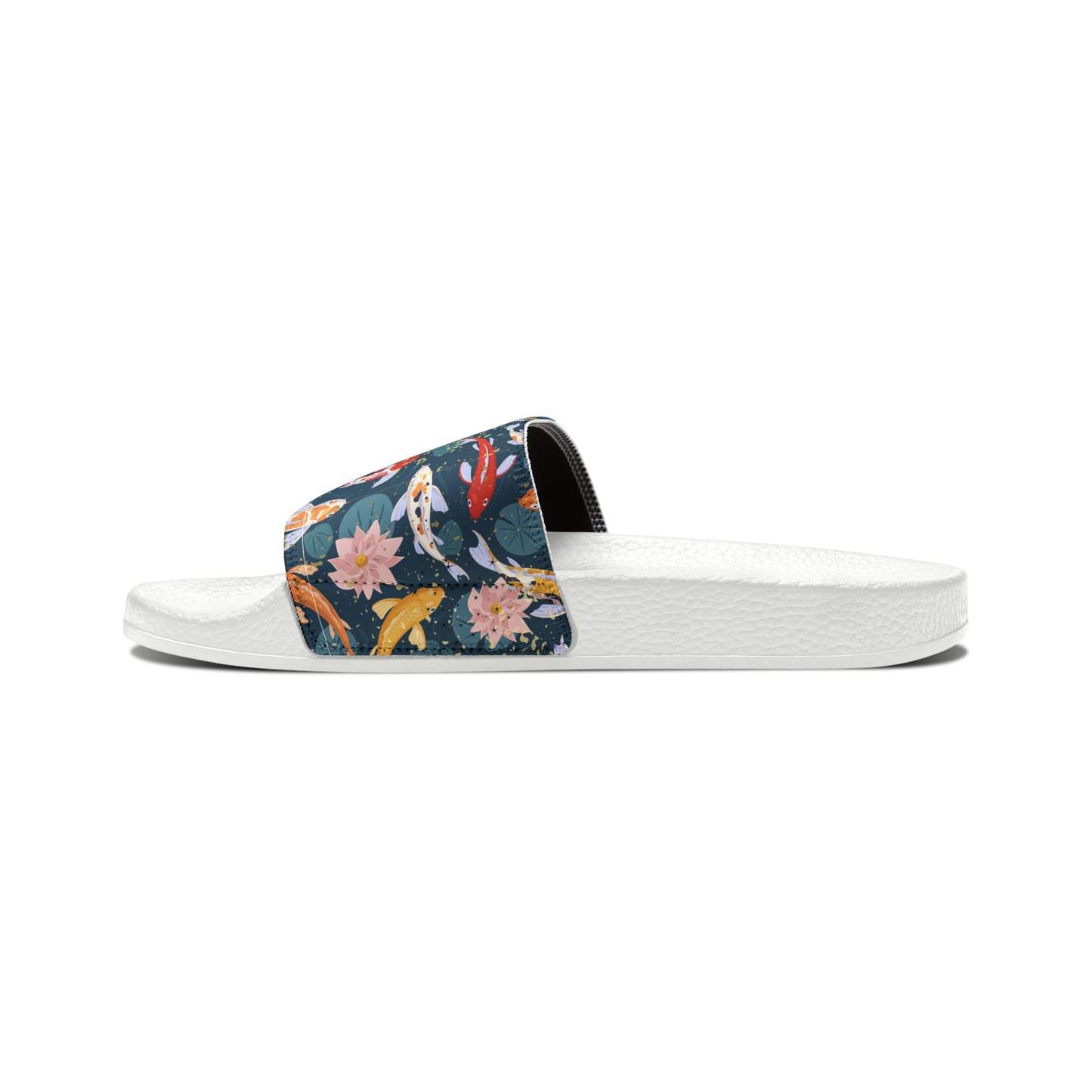 Japanese Koi Fish & Flower with gold flakes - Women's Sandals