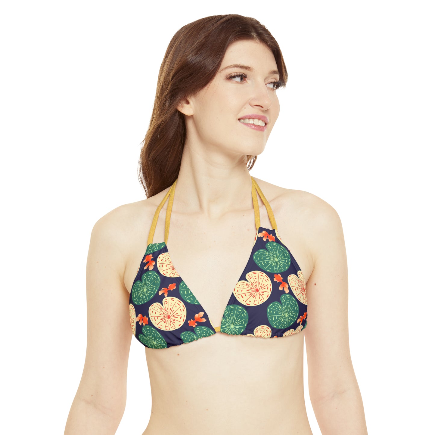 Japanese Goldfish with Lotus Leaf - Strappy Bikini Set