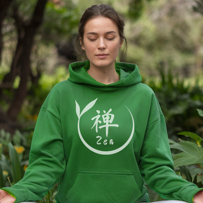 "Find Your Zen" Hoodie - Japanese Kanji with Mindfulness Mantra