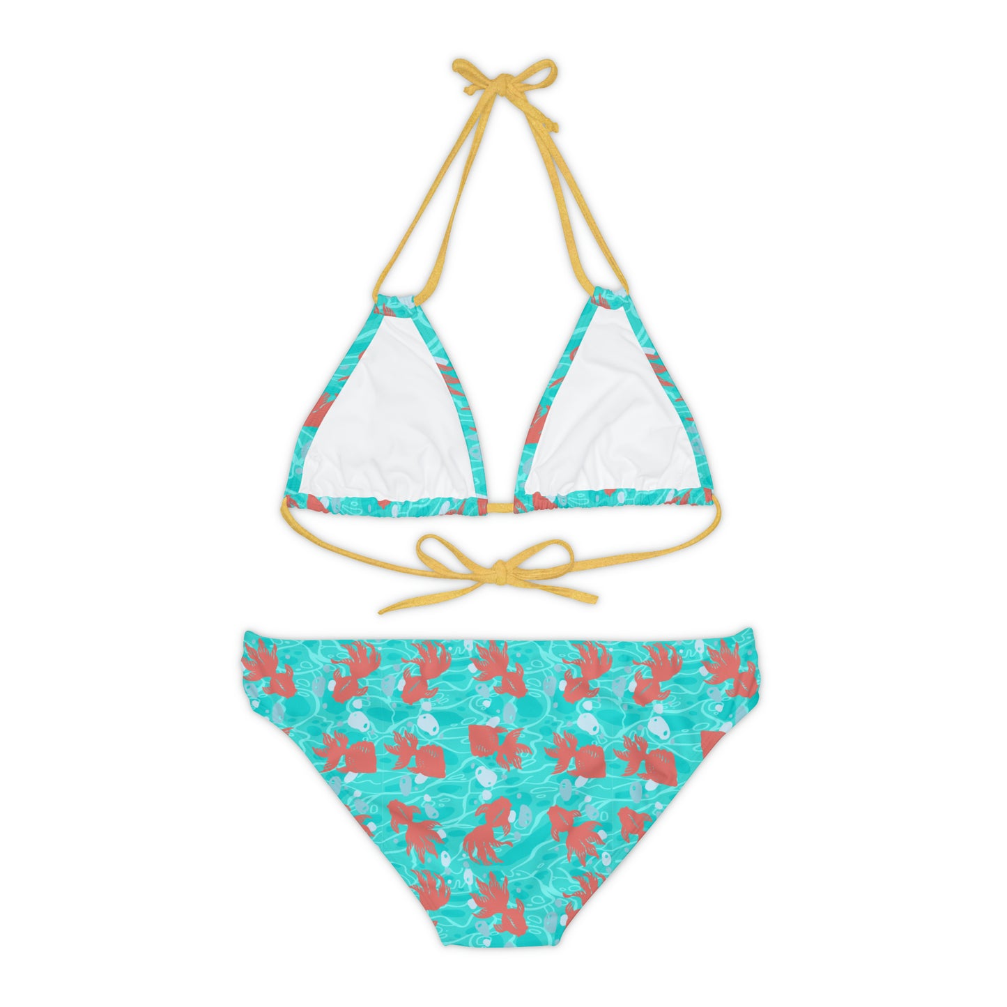 Japanese Koi Fish in Blue Water - Strappy Bikini Set