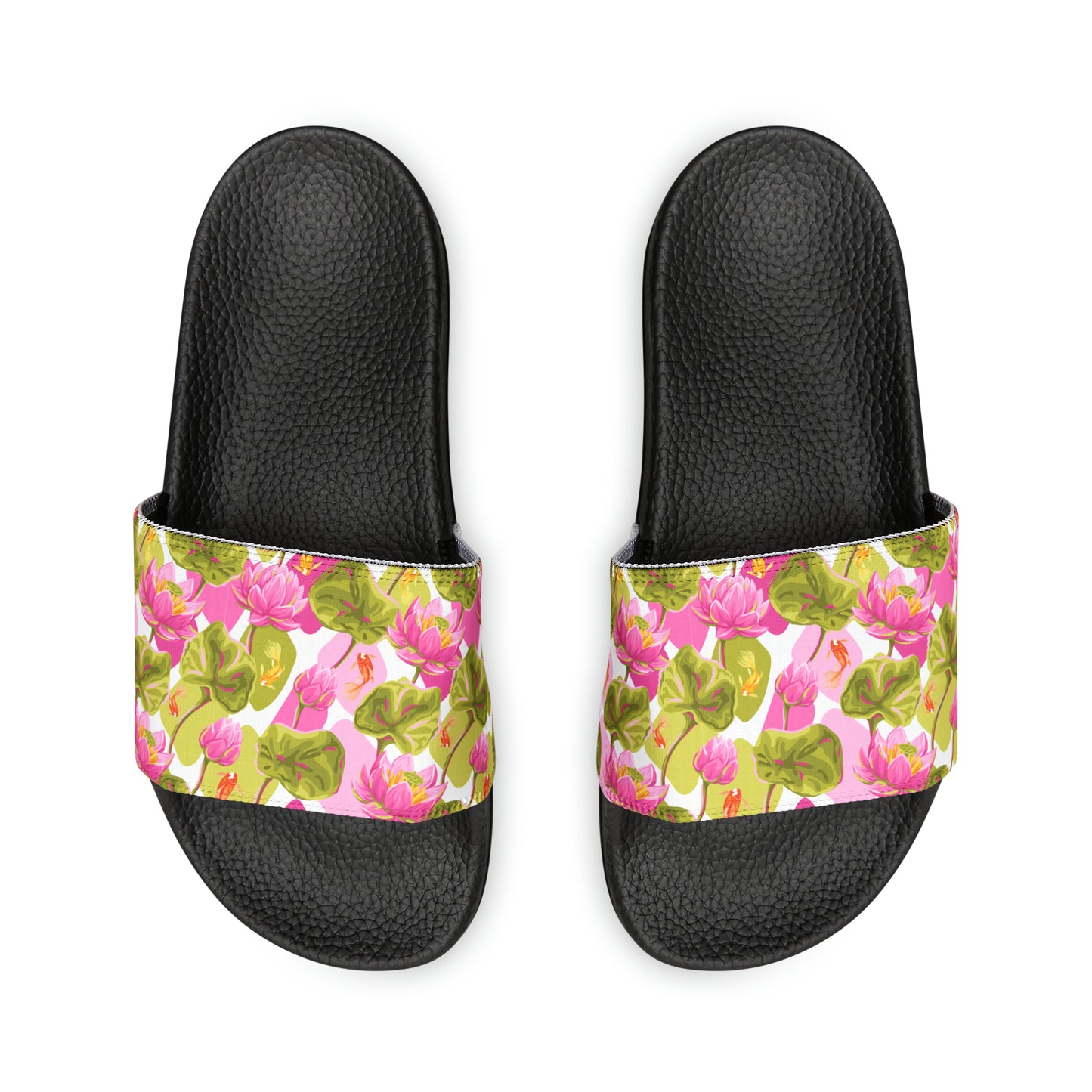 Japanese Koi Fish with Pink Lotus - Women's Sandals