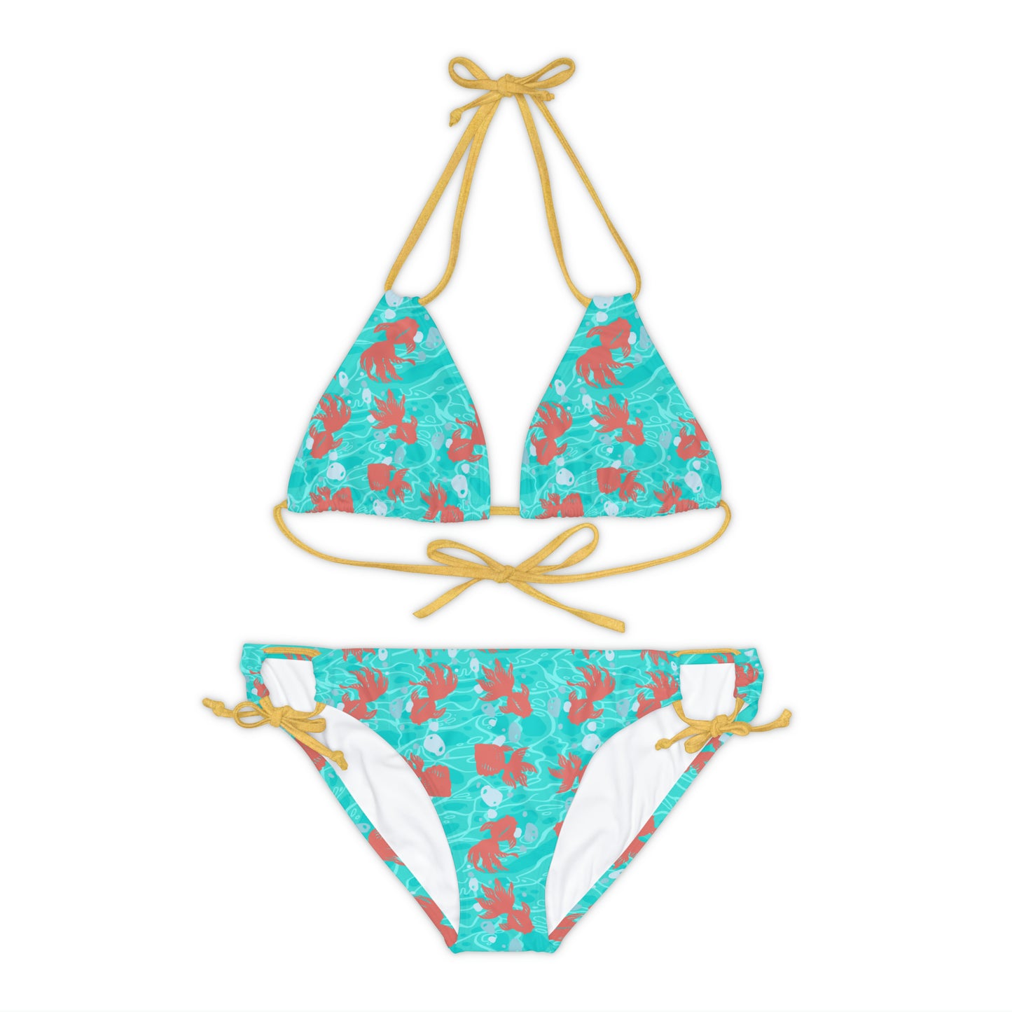 Japanese Koi Fish in Blue Water - Strappy Bikini Set