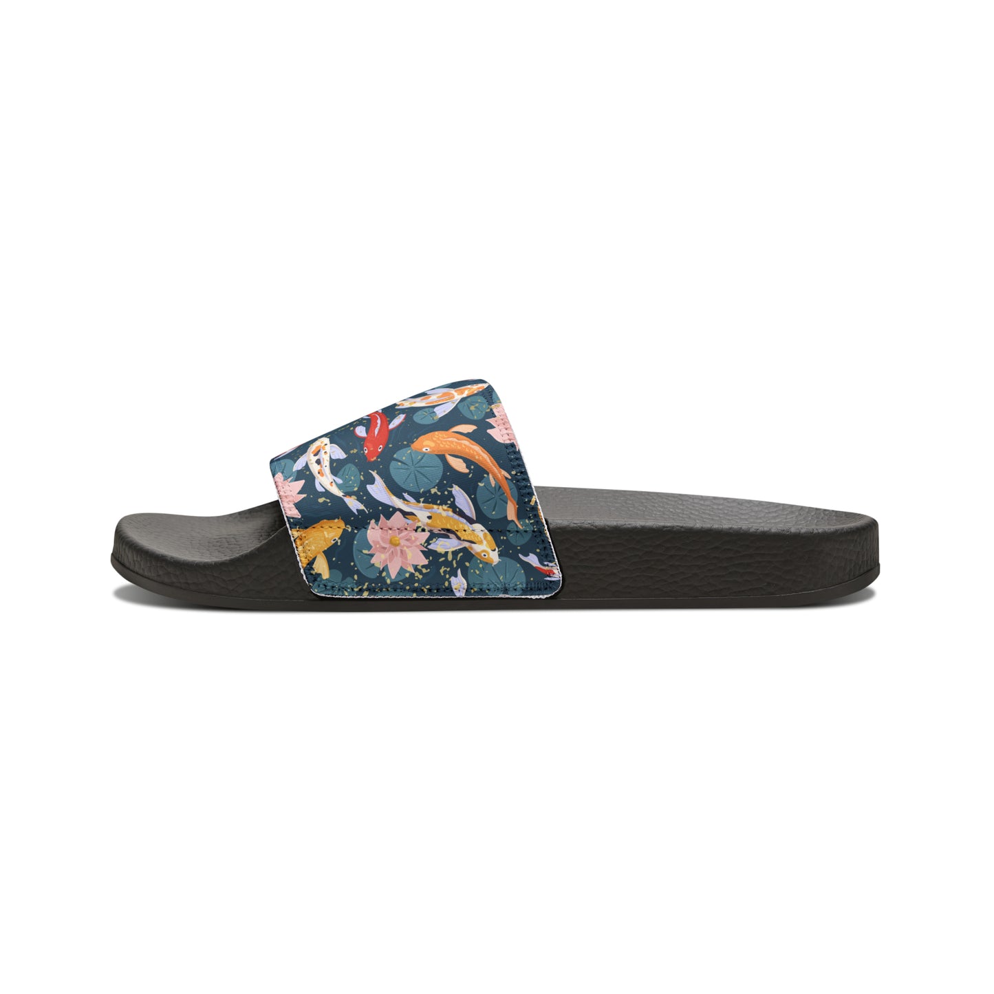 Japanese Koi Fish & Flower with gold flakes - Women's Sandals