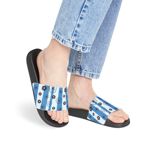 Japanese Sakura with Blue Stripe  - Women's Sandals