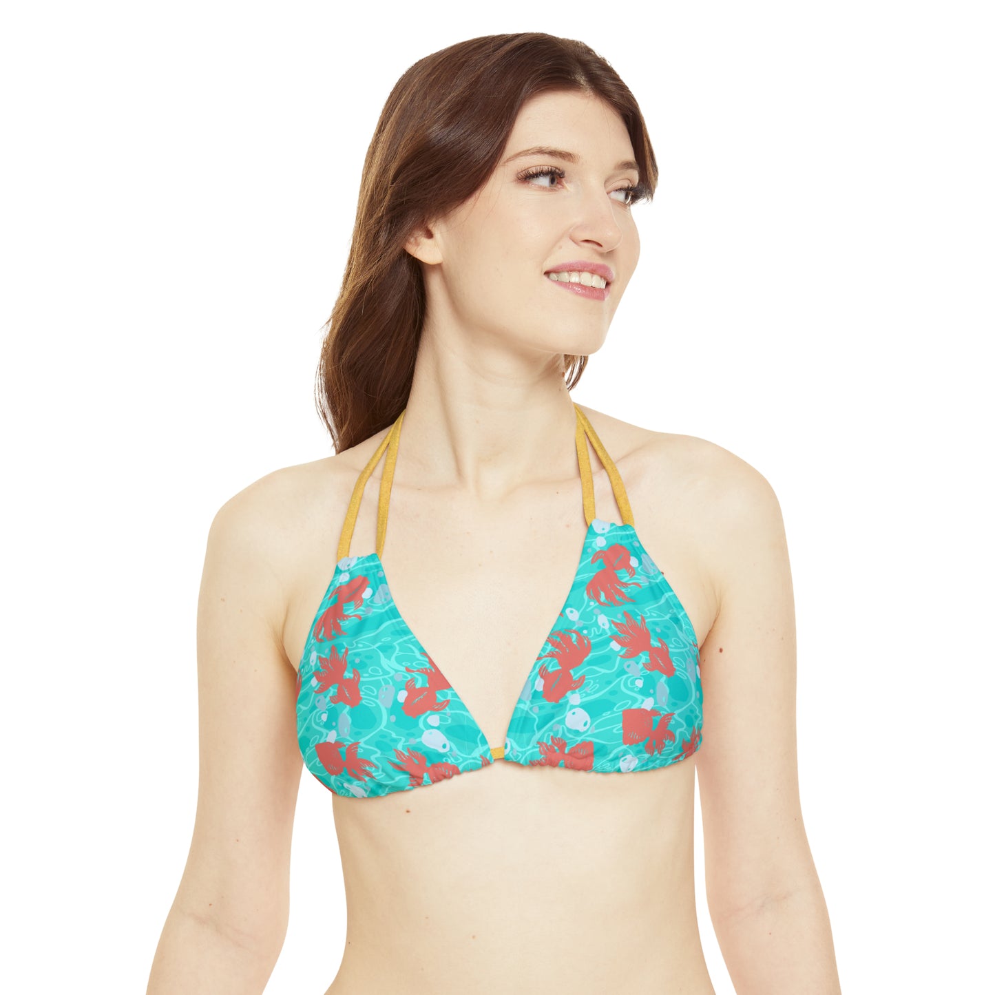 Japanese Koi Fish in Blue Water - Strappy Bikini Set