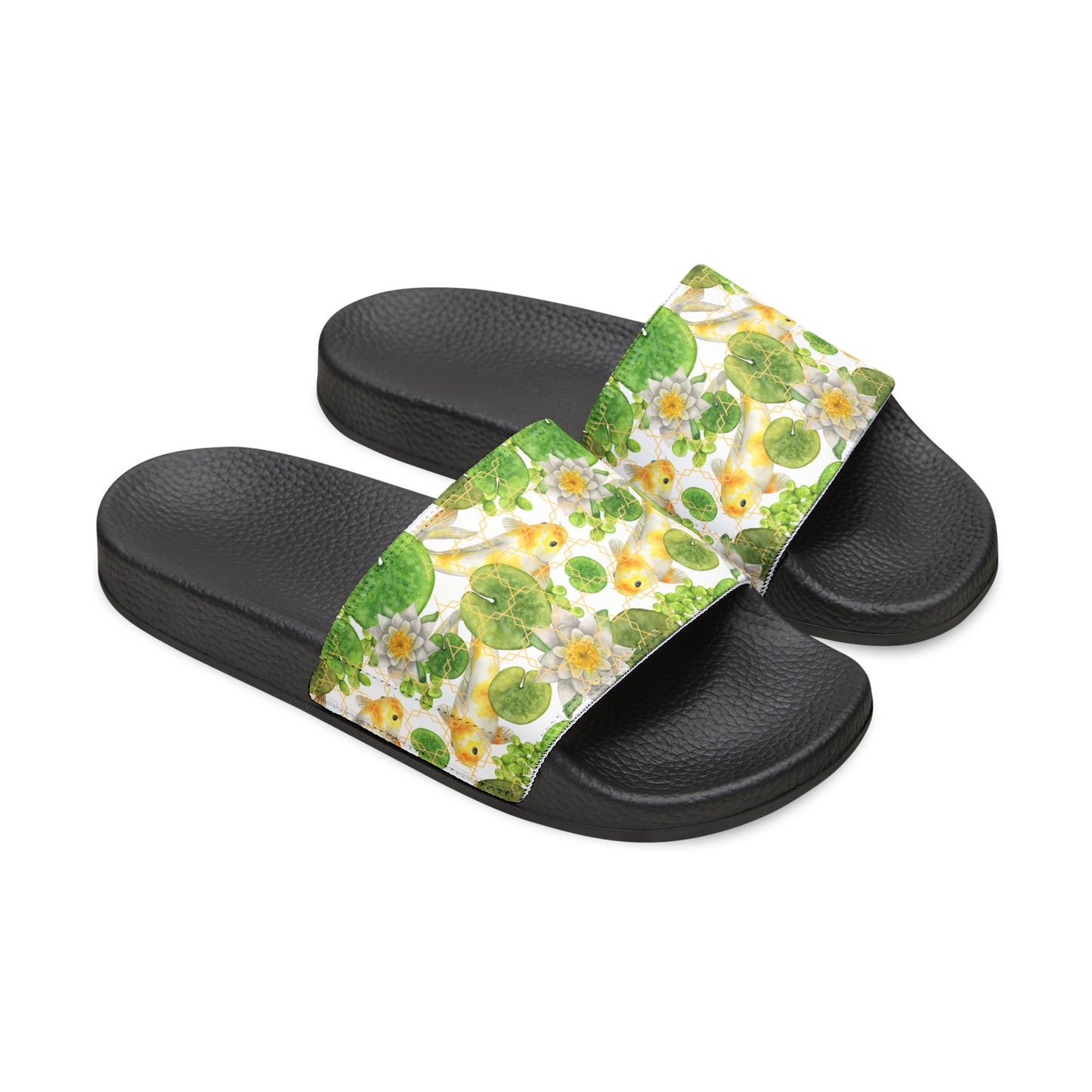 Japanese Koi Fish with Lotus Leaf  - Women's Sandals