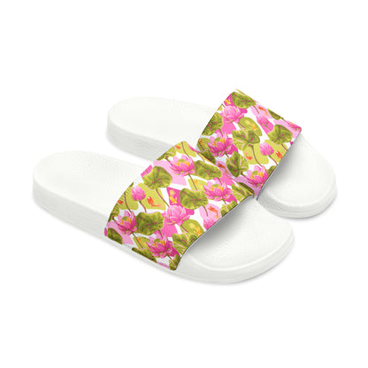 Japanese Koi Fish with Pink Lotus - Women's Sandals