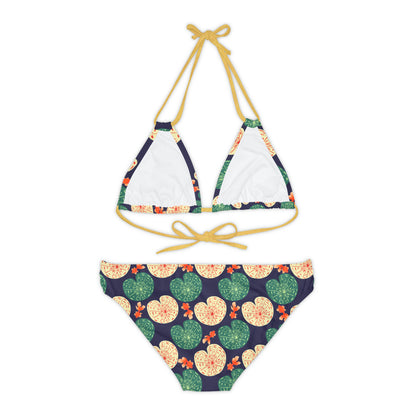 Japanese Goldfish with Lotus Leaf - Strappy Bikini Set