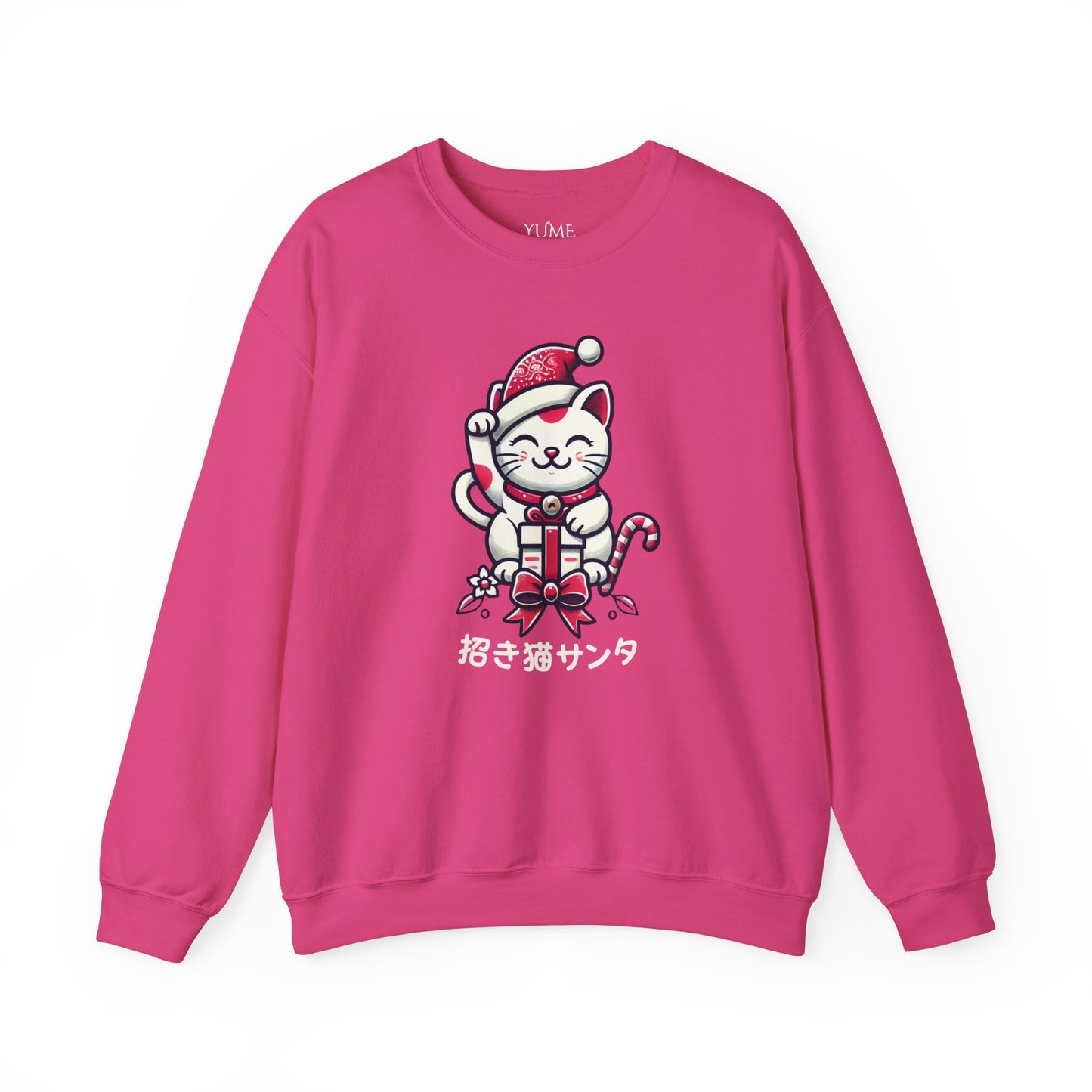 Santa Maneki Neko Sweatshirt - Lucky Cat Christmas Apparel