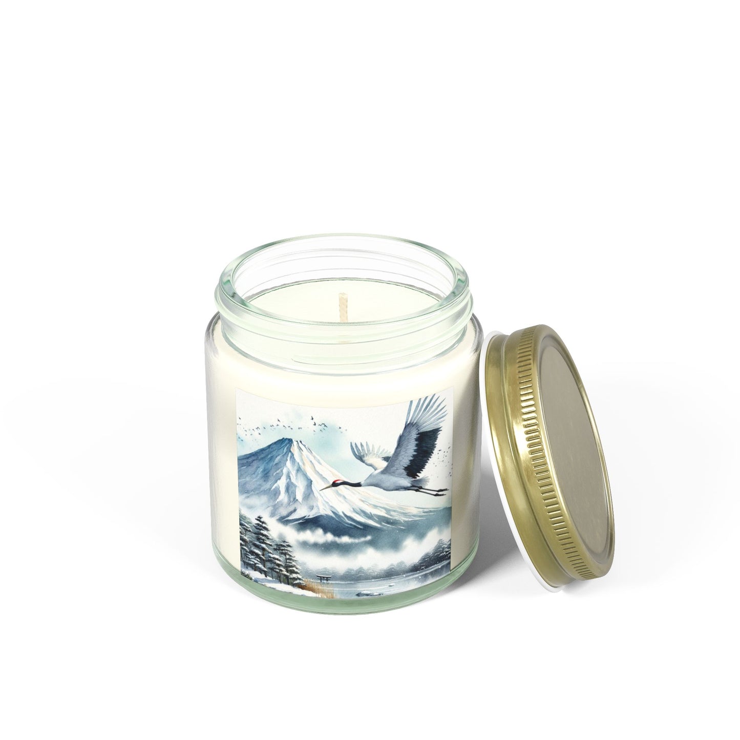 Mt. Fuji Crane Candle - Hand-Poured Scented Candle