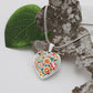 Kimono-Inspired Heart Necklace - Gold Plated Pendant, Japanese Floral Jewelry, Artistic Peony & Cherry Blossom Design