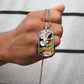 Skeleton Specter Dog Tag Necklace - Utagawa Kuniyoshi Art Pendant, Japanese Ukiyo-e Jewelry, Artistic Stainless Steel Necklace, Unique Gift for Art Lovers