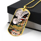 Skeleton Specter Dog Tag Necklace - Utagawa Kuniyoshi Art Pendant, Japanese Ukiyo-e Jewelry, Artistic Stainless Steel Necklace, Unique Gift for Art Lovers