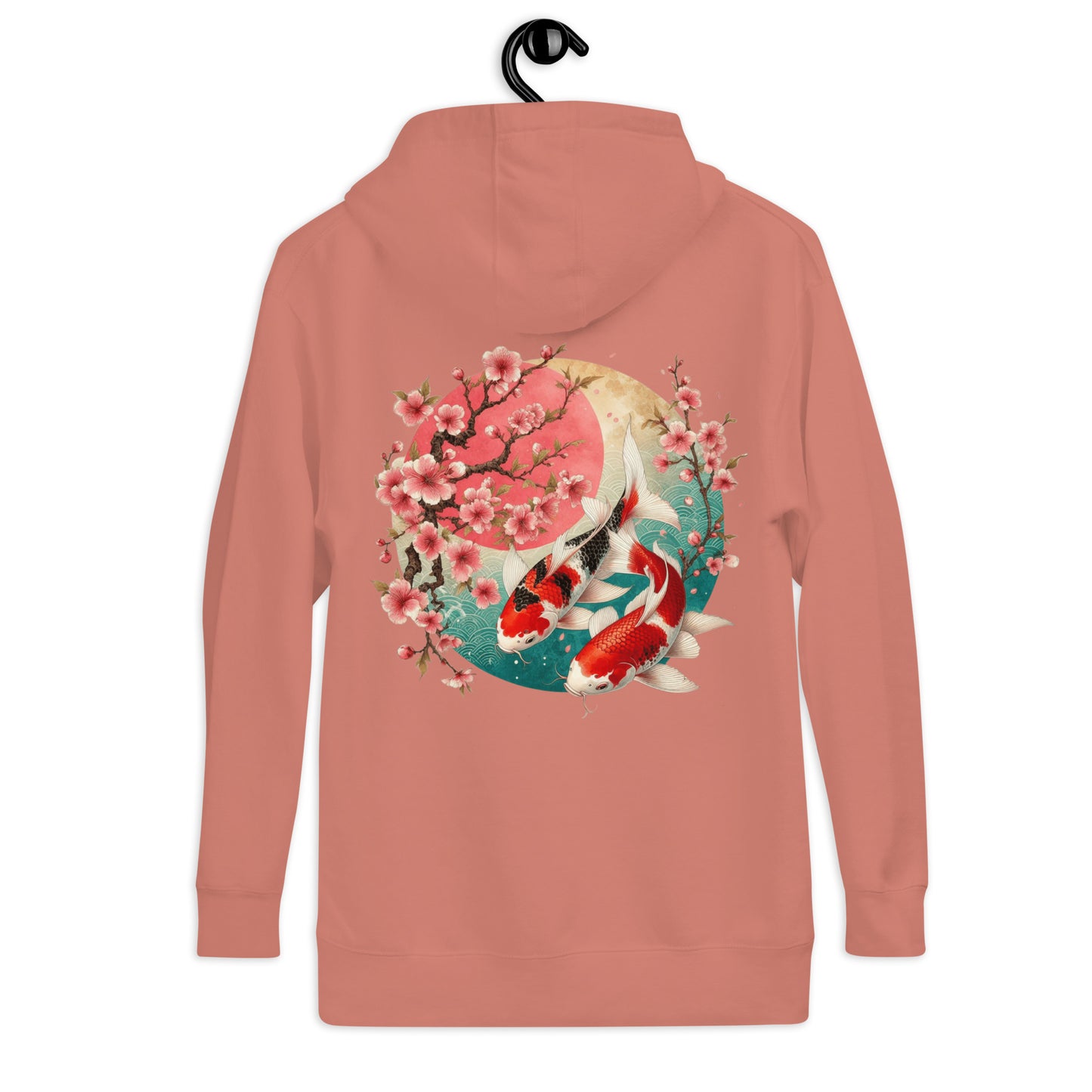 Elegant Koi and Cherry Blossom Hoodie